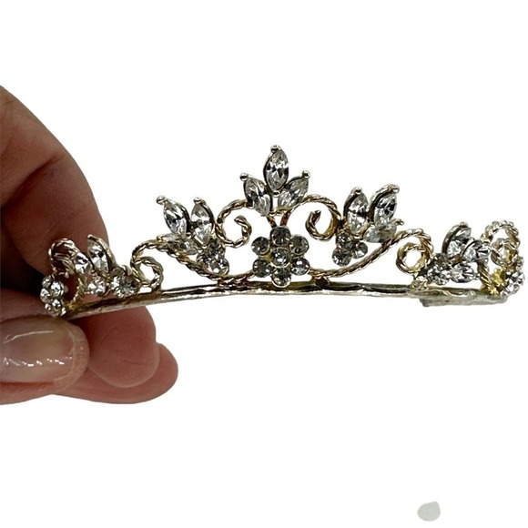 JL Johnson Bridals Tiara Sterling Silver Rhinestones Headbands Mini - Picture 5 of 7